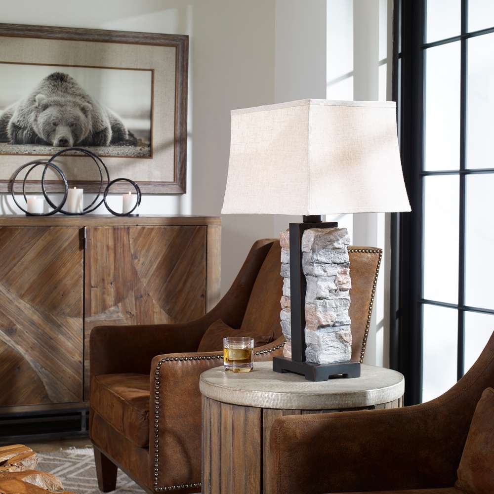 Uttermost - Kodiak Stacked Stone Lamp - 27806-1 veiw 4