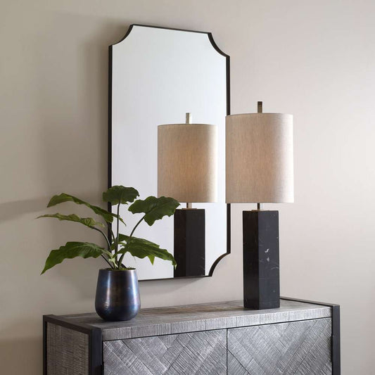 Uttermost - Lennox Black Scalloped Corner Mirror - 09709 veiw 2