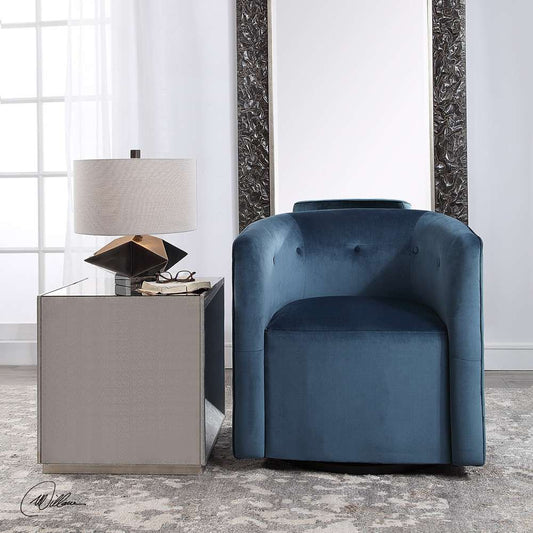 Uttermost - Mallorie Blue Swivel Chair - 23491 veiw 2