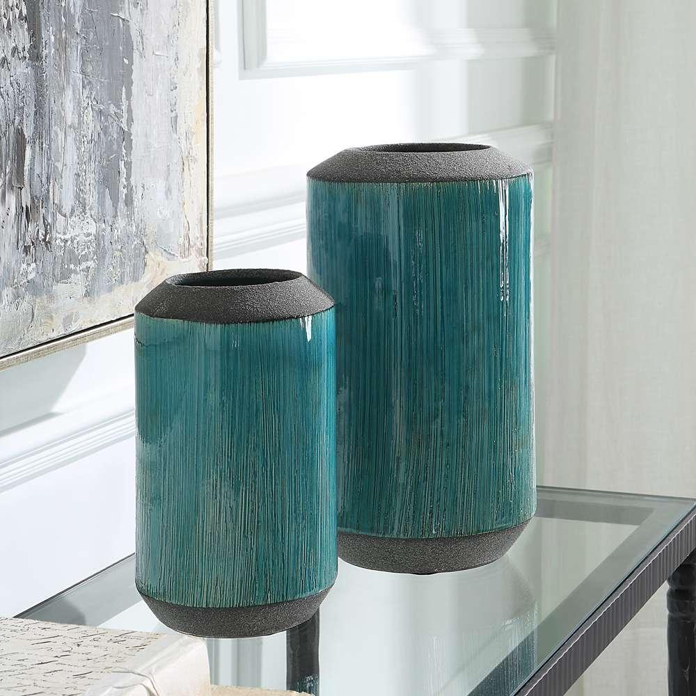 Uttermost - Maui Aqua Blue Vases (Set of 2) - 18064 veiw 3