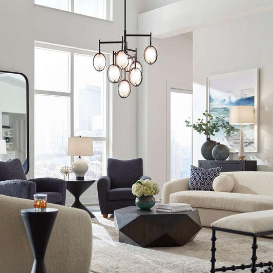 Uttermost - Maxin Dark Bronze 9 Light Chandelier - 21317 veiw 2