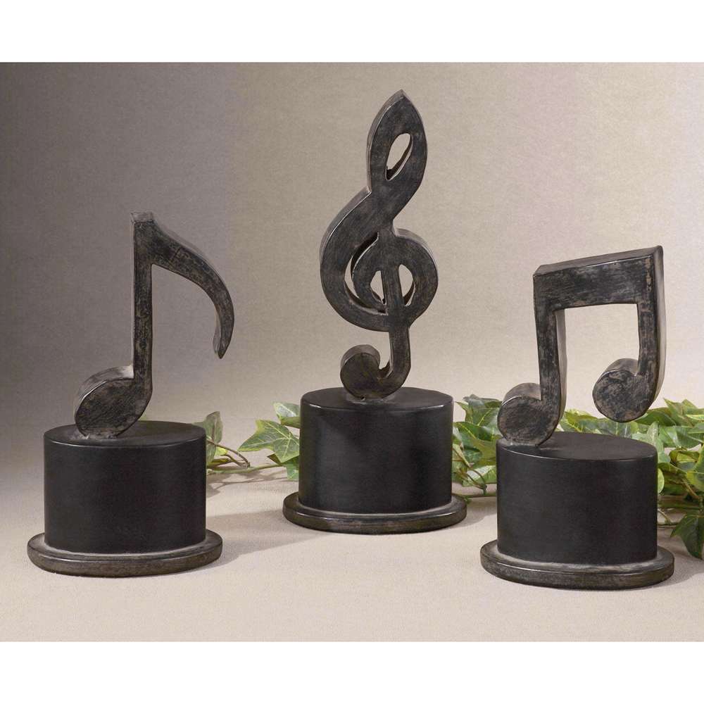 Uttermost - Music Notes Metal Figurines, Set/3 - 19280 veiw 2