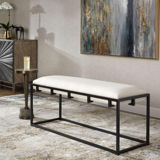 Uttermost - Paradox Iron & Fabric Bench - 23674 veiw 2