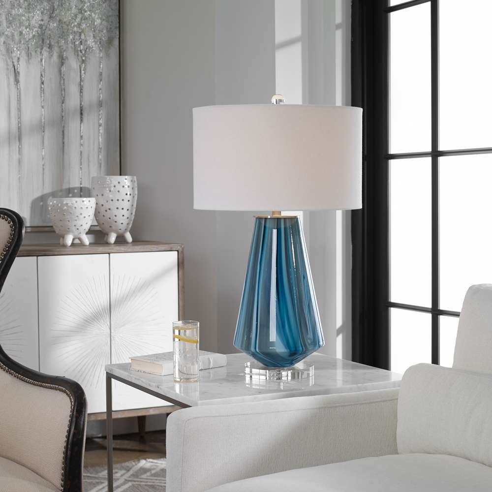 Uttermost - Pescara Teal-Gray Glass Lamp - 27225-1 veiw 3
