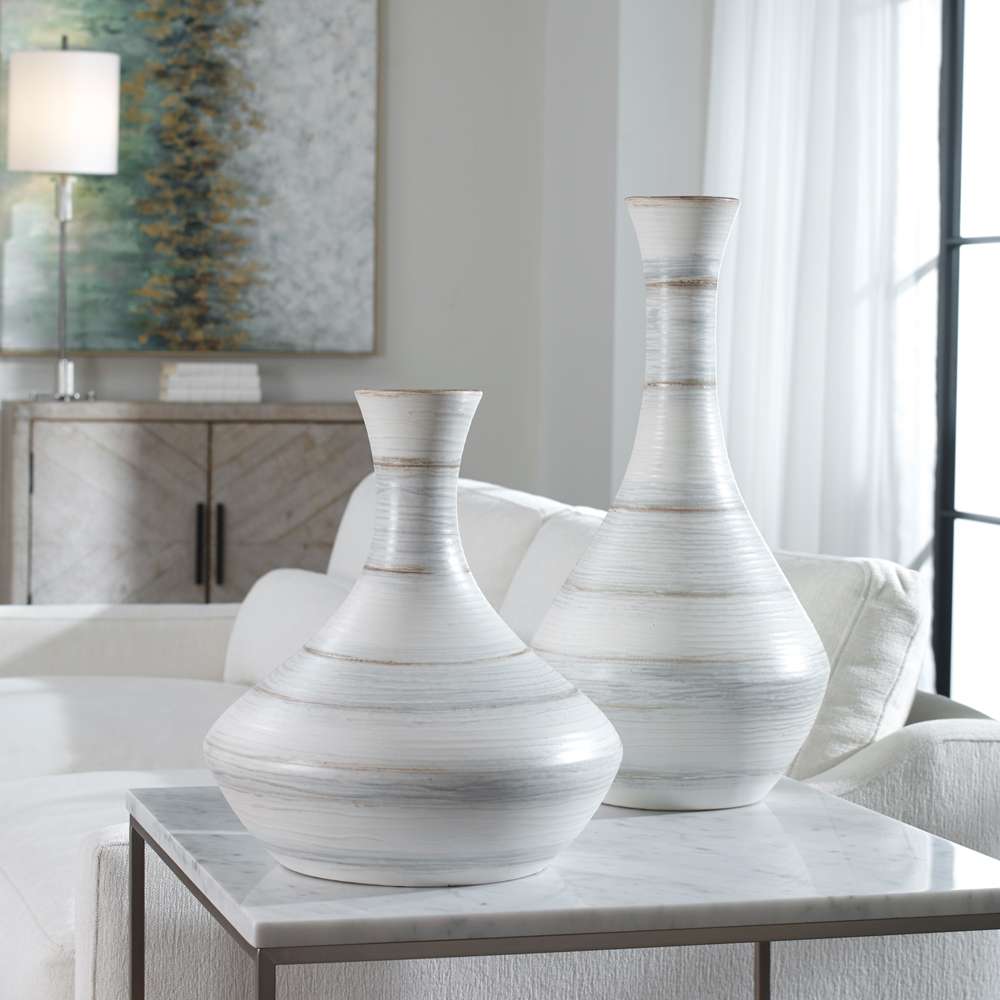 Uttermost - Potter Fluted Striped Vases (Set of 2) - 17964 veiw 3