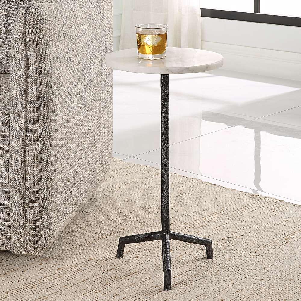 Uttermost - Puritan White Marble Drink Table - 22897 veiw 4