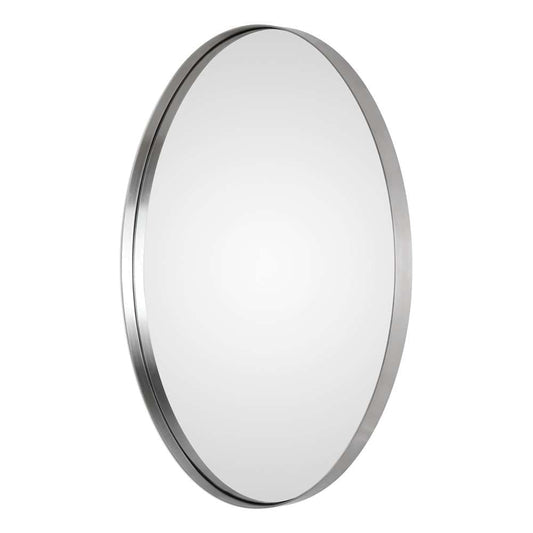 Uttermost - Pursley Brushed Nickel Oval Mirror - 09354 veiw 2