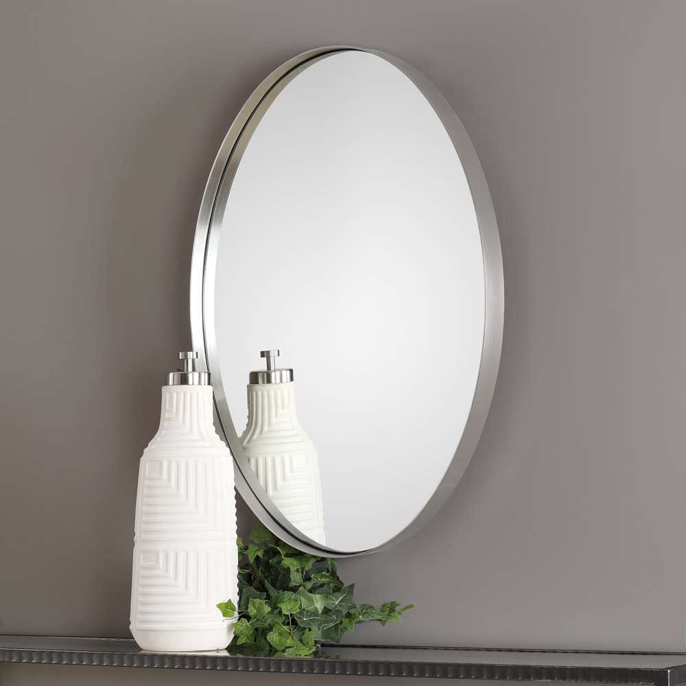Uttermost - Pursley Brushed Nickel Oval Mirror - 09354 veiw 4