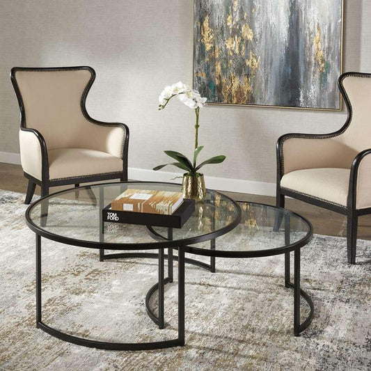 Uttermost - Rhea Black Nesting Coffee Tables (Set of 2) - 25190 veiw 2