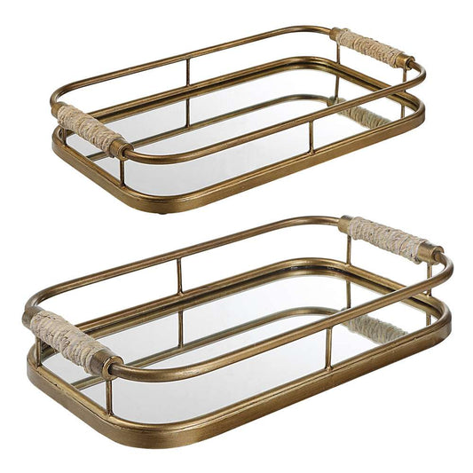 Uttermost - Rosea Brushed Gold Trays (Set of 2) - 18014 veiw 2