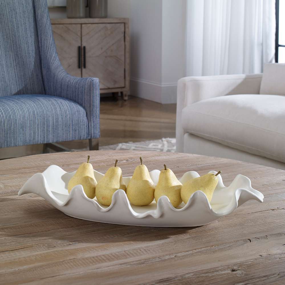 Uttermost - Ruffled Feathers Modern White Bowl - 17965 veiw 4