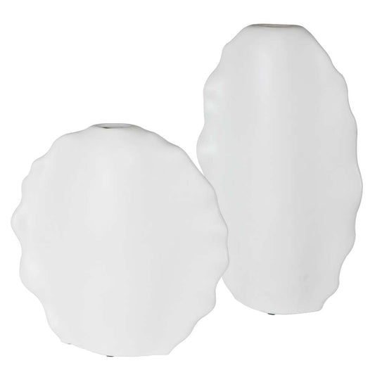 Uttermost - Ruffled Feathers Modern White Vases (Set of 2) - 17963 veiw 2