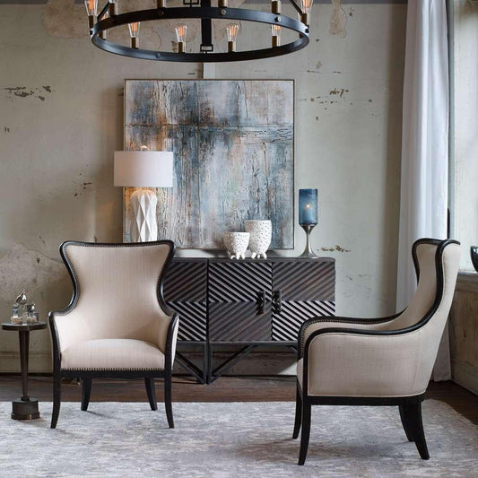 Uttermost - Sandy Wing Back Armchair - 23073 veiw 2