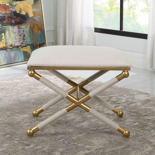 Uttermost - Socialite White Small Bench - 23732 veiw 2