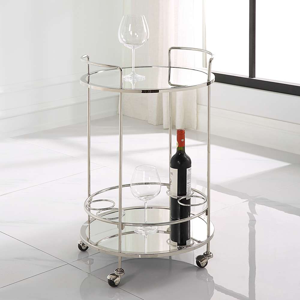 Uttermost - Spritz Chrome Bar Cart - 22895 veiw 4