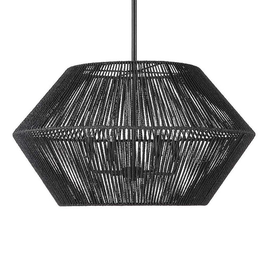 Uttermost - Suva 4 Light Black Rope Pendant - 21589 veiw 2