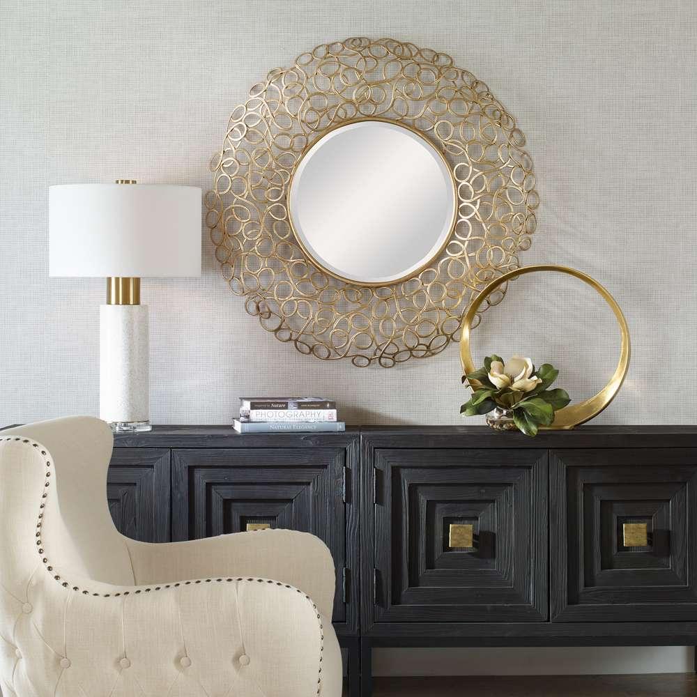 Uttermost - Swirl Round Gold Mirror - 09850 veiw 4