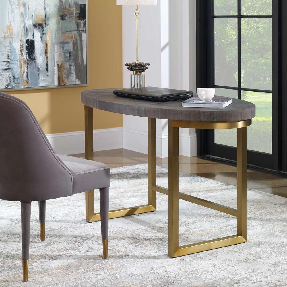 Uttermost - Taja Walnut Oval Desk - 25198 veiw 4