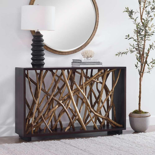 Uttermost - Teak Maze Console Table - 22901 veiw 2