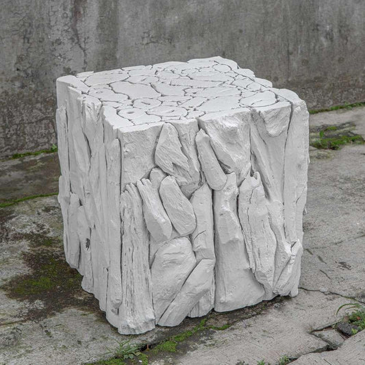 Uttermost - Teak Root White Bunching Cube - 25241 veiw 2