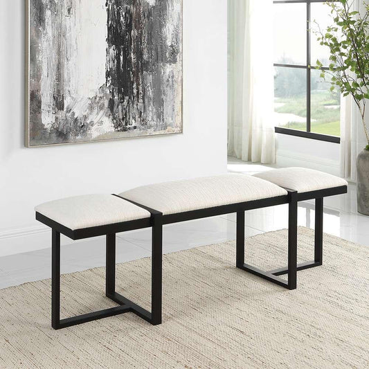 Uttermost - Triple Cloud Modern Upholstered Bench - 23761 veiw 2