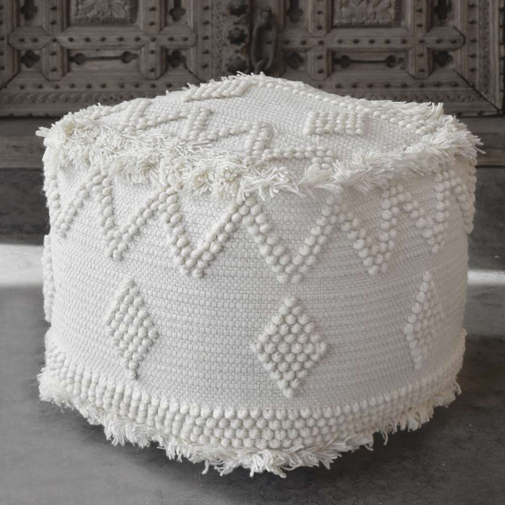 Uttermost - Uriah Ivory Pouf - 23965 veiw 2