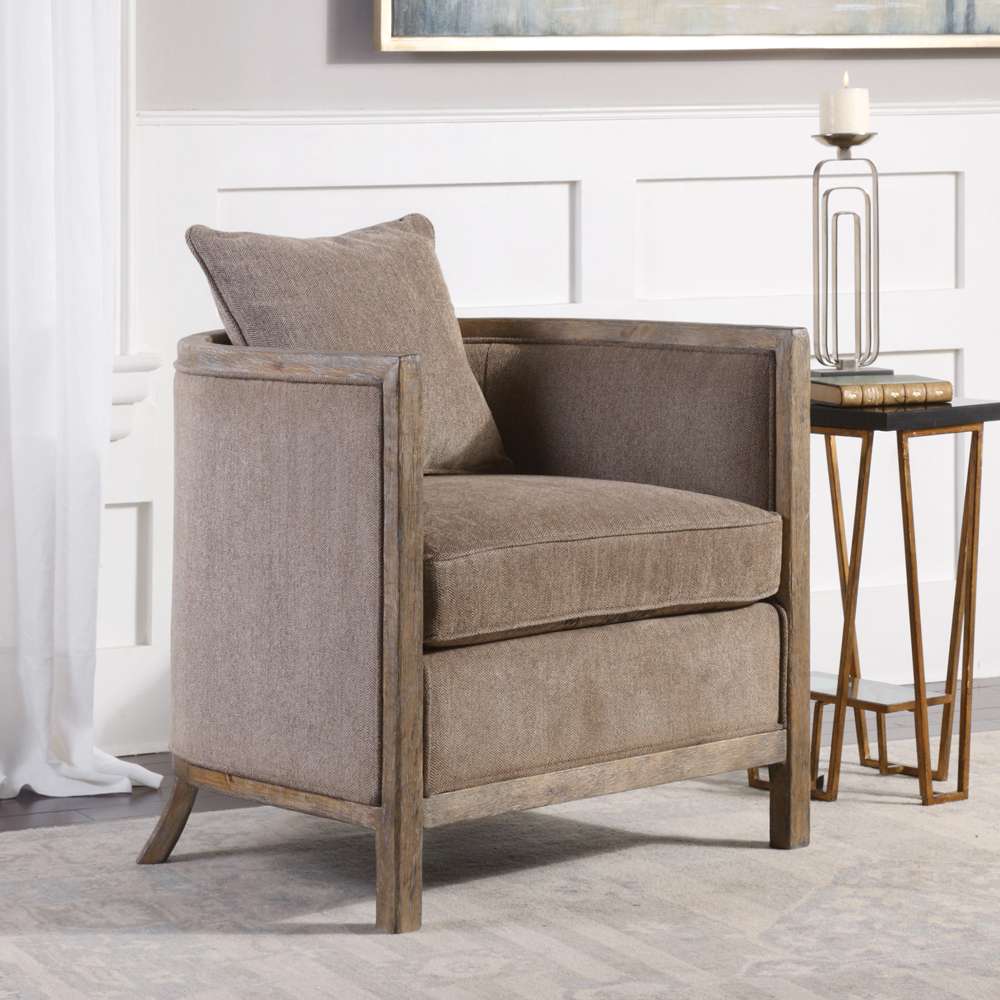 Uttermost - Viaggio Gray Chenille Accent Chair - 23359 veiw 4