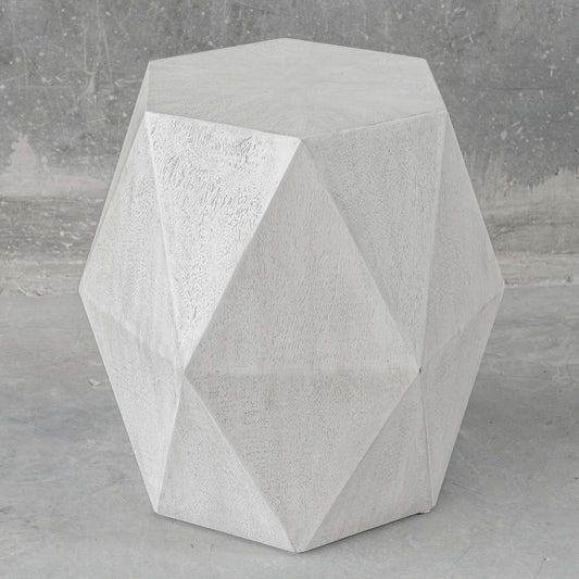 Uttermost - Volker White Geometric Accent Table - 25273 veiw 2