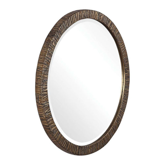 Uttermost - Wayde Gold Bark Round Mirror - 09459 veiw 2