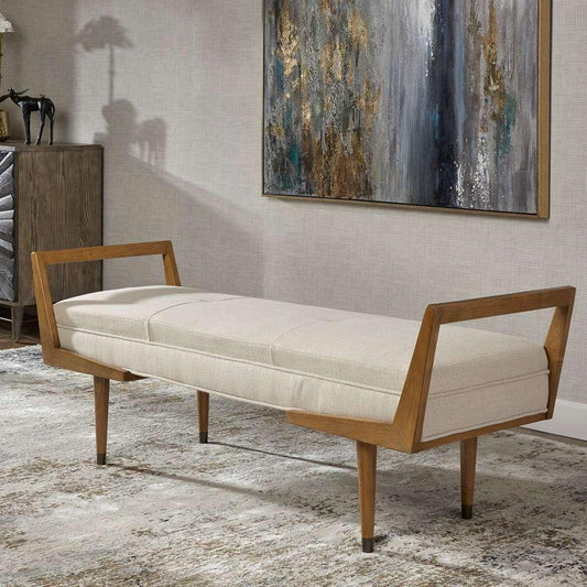 Uttermost - Waylon Modern Ivory Bench - 23592 veiw 2