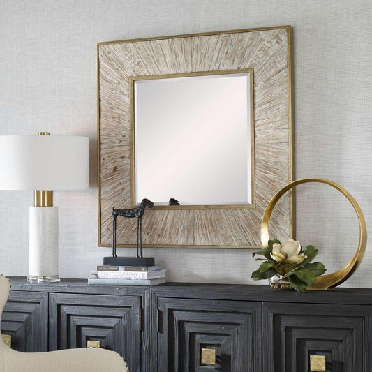 Uttermost - Wharton Whitewashed Square Mirror - 09854 veiw 2