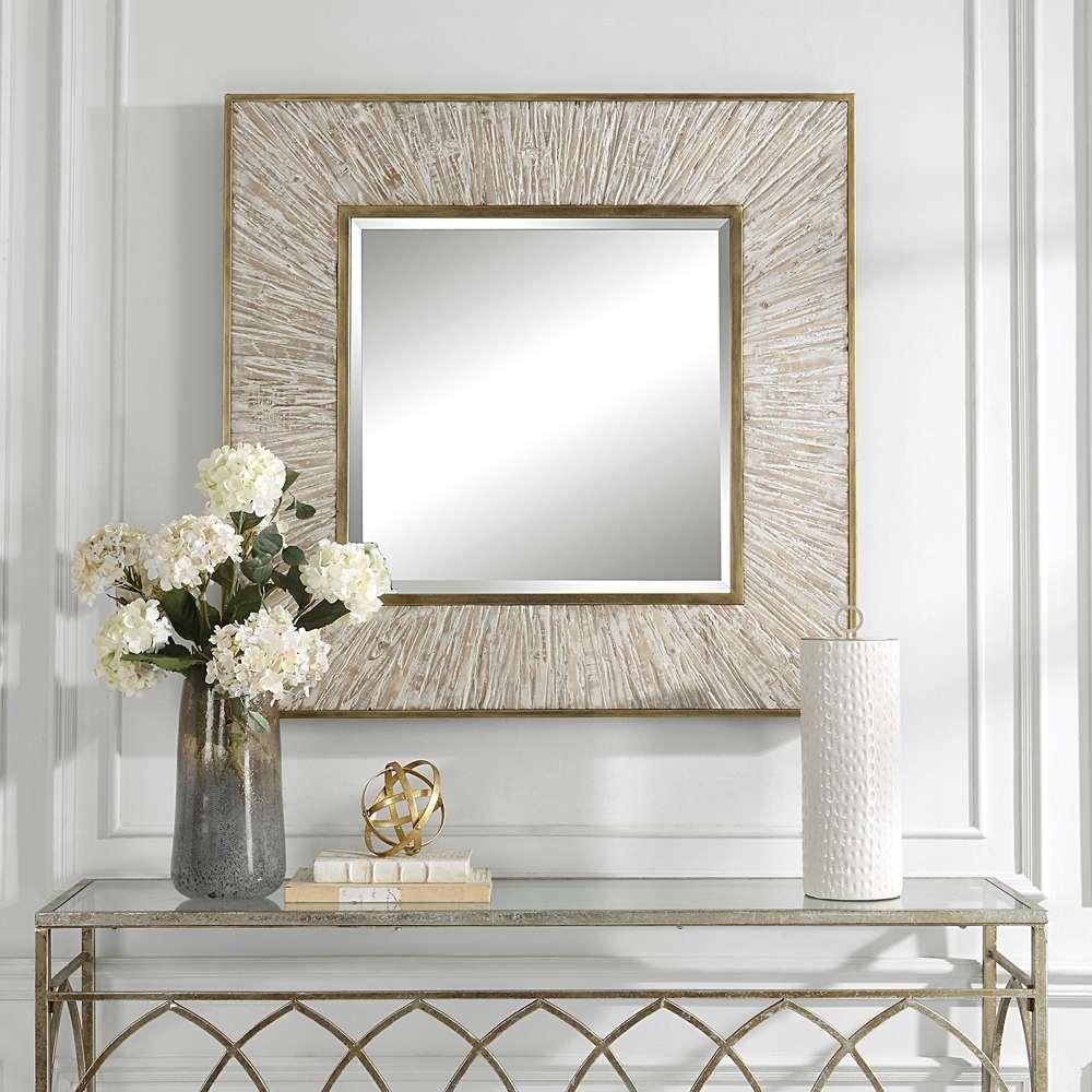 Uttermost - Wharton Whitewashed Square Mirror - 09854 veiw 4