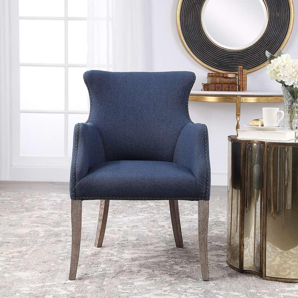 Uttermost - Yareena Blue Wing Chair - 23499 veiw 4