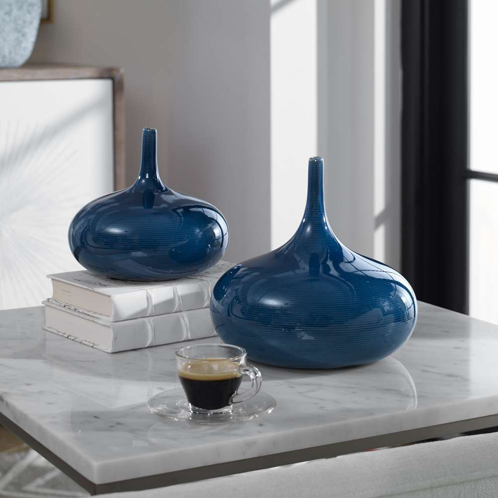 Uttermost - Zayan Blue Vases (Set of 2) - 18988 veiw 4