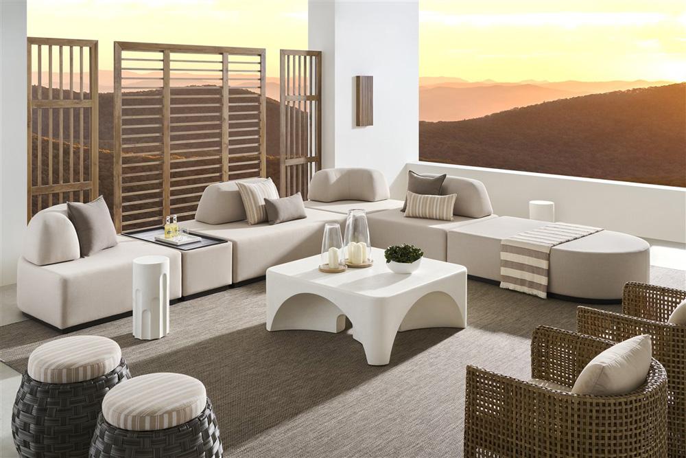 Vanguard Furniture - Dorian Outdoor Square Cocktail Table - Stone White - O314CS-US veiw 5