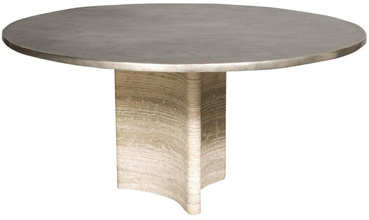 Vanguard Furniture - Flynn Round Dining Table - Charcoal and Travertine - P821T3 veiw 2