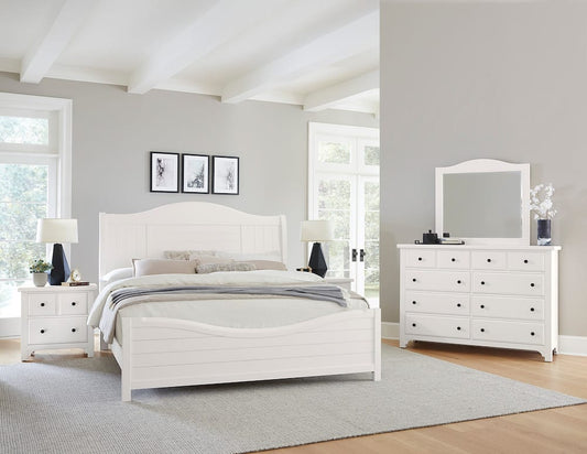 Vaughan Bassett - Cool Farmhouse - King Sleigh Bed - Soft White - 804-663-366-922-MS1 view 2