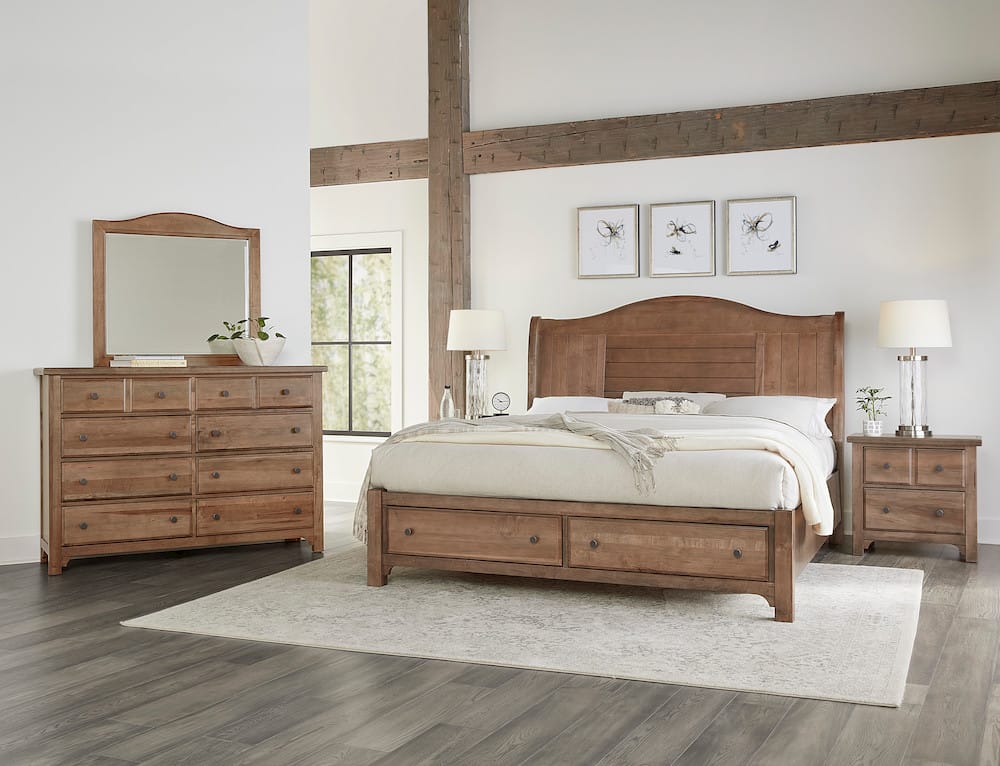 Vaughan Bassett - Cool Farmhouse - Queen Sleigh Bed W/ Storage Footboard - Natural - 800-553-050B-502-555 view 4