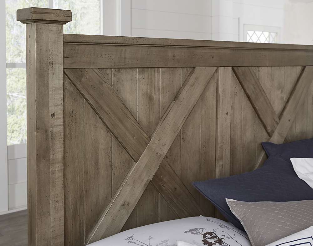 Vaughan Bassett - Cool Rustic King X Bed With Footboard Storage in Stone Grey - 172-667-066B-502-666 veiw 4