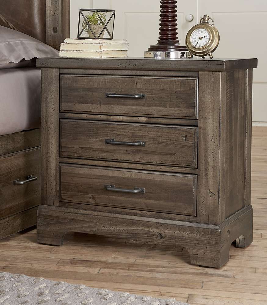 Vaughan Bassett - Cool Rustic Night Stand with 3 Drawers in Mink - 170-227 veiw 4
