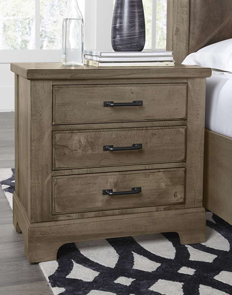 Vaughan Bassett - Cool Rustic Night Stand with 3 Drawers in Stone Grey - 172-227 veiw 3