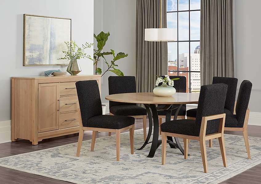 Vaughan Bassett - Crafted Cherry - Artisan and Post 60 Inch Round Table W/ Metal Base - 154-060-200 veiw 6