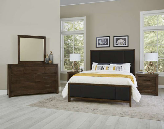 Vaughan Bassett - Crafted Cherry - Artisan and Post King Upholstered Bed in Black Fab - 150-662-266-933-MS2 veiw 2