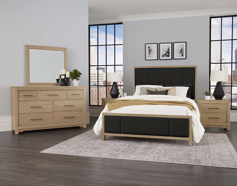 Vaughan Bassett - Crafted Cherry - Artisan and Post King Upholstered Bed in Black Fab - 154-662-266-933-MS2 veiw 3