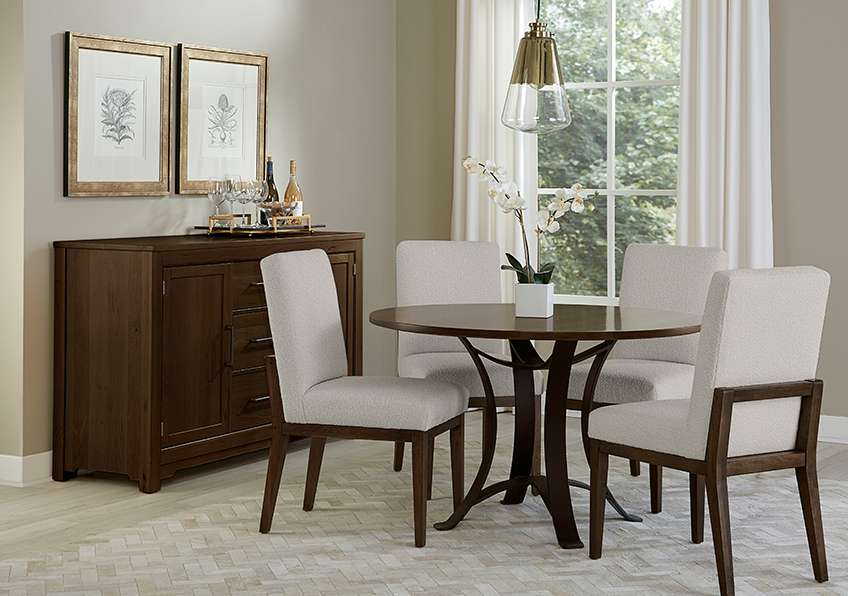 Vaughan Bassett - Crafted Cherry - Artisan and Post Uph Side Chair in Oatmeal Fabric (Set of 2) - 150-030B veiw 7