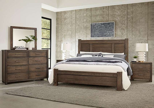 Vaughan Bassett - Crafted Oak - LMCo Home BenS Queen Poster Bed - 793-558-855-922 veiw 2