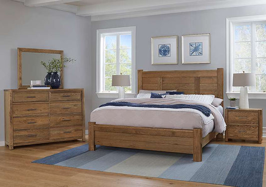 Vaughan Bassett - Crafted Oak - LMCo Home BenS Queen Poster Bed - 790-558-855-922 veiw 2