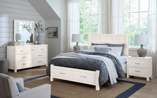 Vaughan Bassett - Tide and Timber - King Fretwork Bed With Storage Footboard - White Maple - 834-667-066B-502-666T view 2