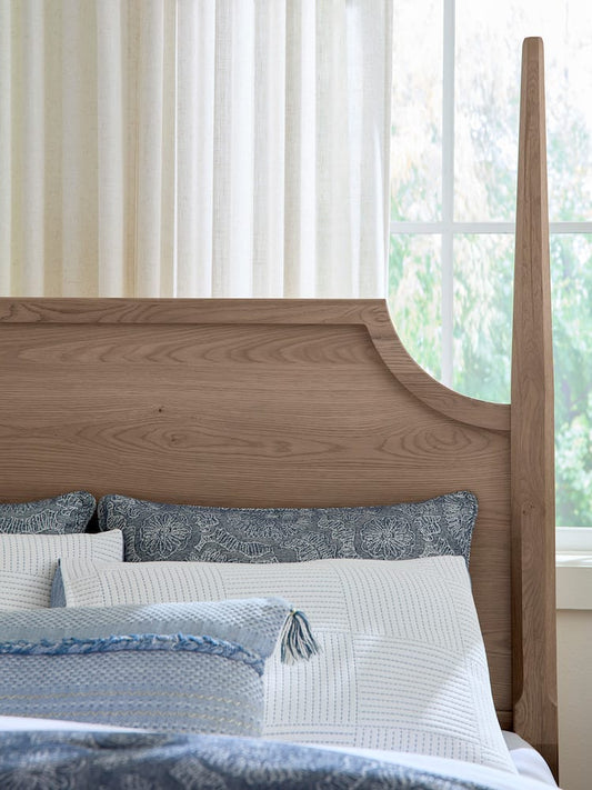 Vaughan Bassett - Tide and Timber - Queen Pencil Poster Bed With Footboard Storage - Grey Oak - 831-558-050B-502-555T view 2