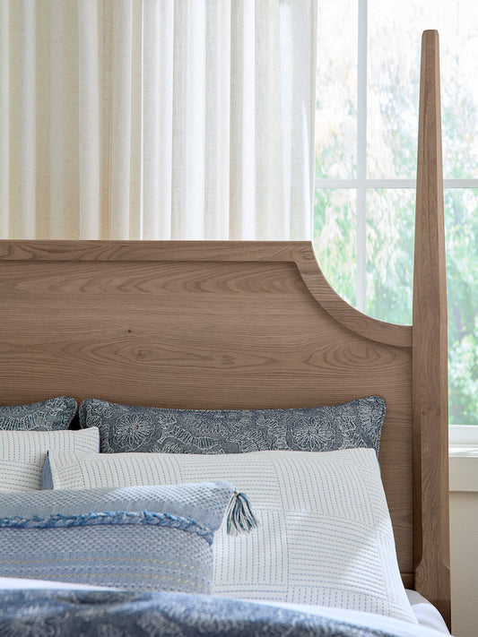Vaughan Bassett - Tide and Timber - Queen Pencil Poster Bed With Footboard Storage - Grey Oak - 831-558-050B-502-555T view 2